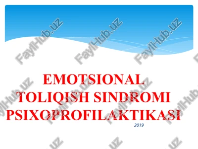 emotsional toliqish sindromi psixoprofilaktikasi — PPTX