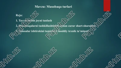 musobaqa turlari — PPTX