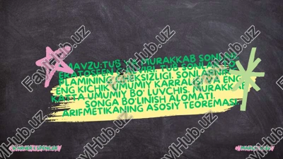 tub va murakkab sonlar — PDF