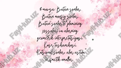butun sonlar — PDF