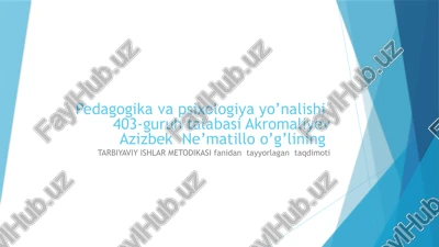 tarbiyaviy ishlar metodikasi — PPTX