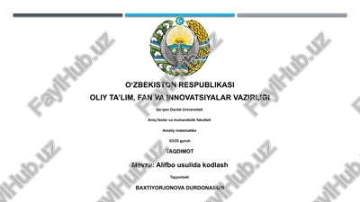 alifbo usulida kodlash — PPTX
