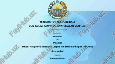 antigen va antitelalar. diagno stik zardoblar hagida tushincha olish usullari — PPTX
