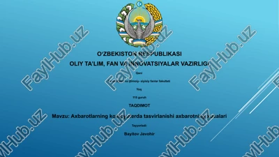 axbarotlarning kompyuterda tasvirlanishi axbarotning xosalari — PPTX
