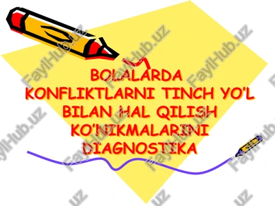 konfliktlarni diagnos etish — PPTX