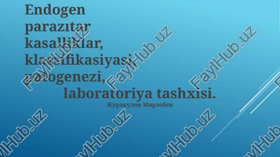 endogen parazitar kasalliklar — PPTX