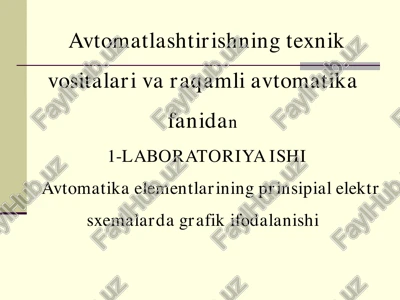 avtomatlashtirishning texnik vositalari va raqamli avtomatika — PDF