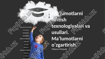 maʼlumotlarni kiritish texnologiyalari va usullari — PPTX