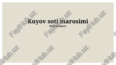 kelinni sotish marosimi — PPTX