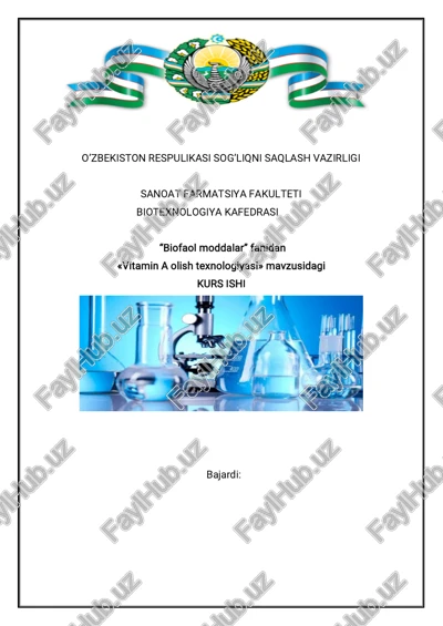 vitamin a olish texnologiyasi — PDF