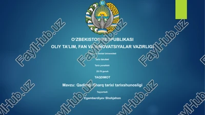 qadimgi sharq tarixi tarixshunosligi — PPTX