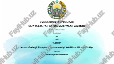 qadimgi sharq tarixi tarixshunosligi — PPTX