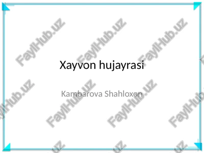 xayvon hujayrasi — PPTX