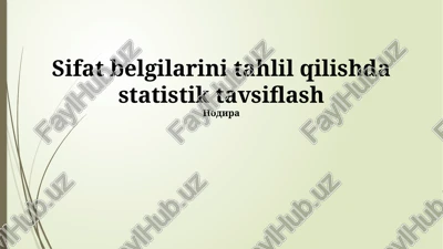 sıpatlamalıq belgilerdi analizlewde statistikalıq sıpatlama — PPTX