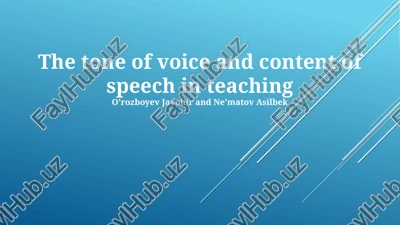 the power of voice: tone and content in teaching — PPTX