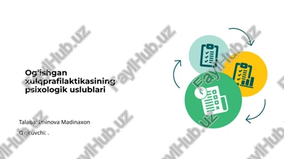 og’ishgan xulqprafilaktikasining psixologik uslublari — PPTX
