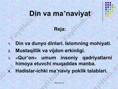 din va ma’naviyat 2 — PPT