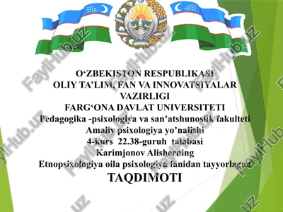 etnopsixologiya va oila psixologiyasi — PPTX