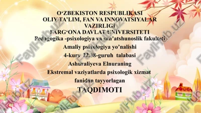 psixologiya va san’atshunoslik fakulteti — PPTX