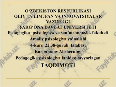 o'qituvchilarda hissiy charchash sindromi — PPTX