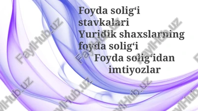korporativ daromad solig'i stavkalari — PPTX