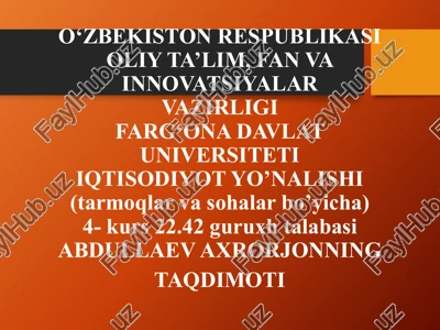 o'zbekistonda investitsiya faoliyati — PPTX