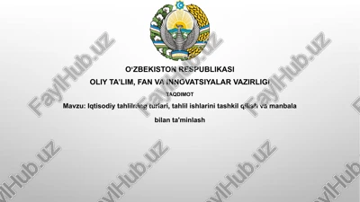 iqtisodiy tahlilning turlari — PPTX