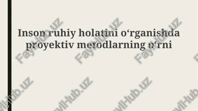 proyektiv metodlar — PPTX