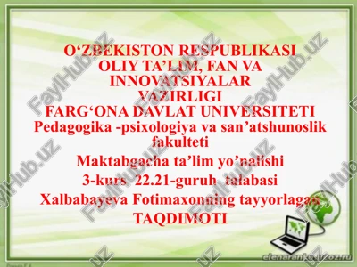 rivojlantirish markazlari, o'yin va o'yin muhitini tashkil etish usullari — PPTX
