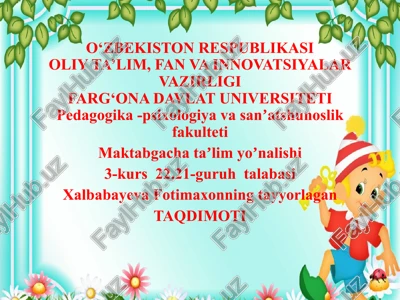 musiqa mashg'ulotlari — PPTX