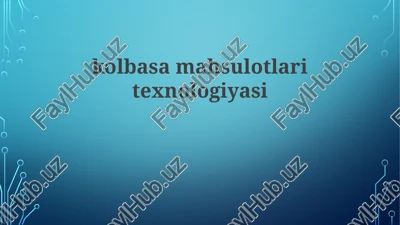 kolbasa mahsulotlari texnologiyasi — PPTX
