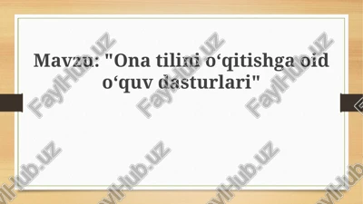 ona tilini o'qitish — PPTX