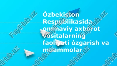 oʻzbekiston oav: tarix, qonunchilik va turlari — PPTX