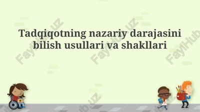 nazariy tadqiqotning mohiyati va o'rni — PPTX