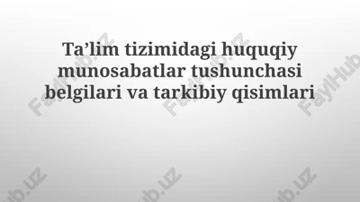 huquqiy munosabatlar tushunchasi — PPTX