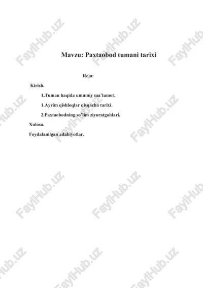 paxtaobod tumani tarixi — DOCX
