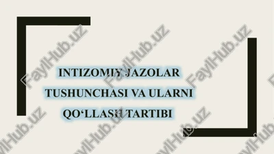 intizomiyjazolartushunchasi va ularni qo‘llash tartibi — PPTX