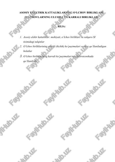 elektrik kattaliklar — DOCX