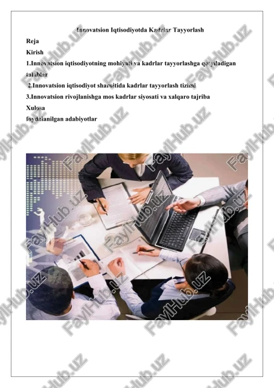 innovatsion iqtisodiyotda kadrlar tayyorlash — DOCX