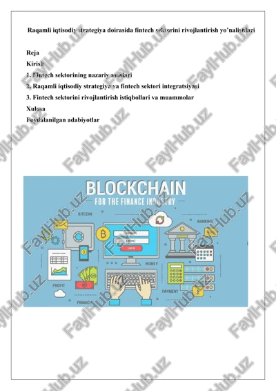 fintech sektorining nazariy asoslari — DOCX