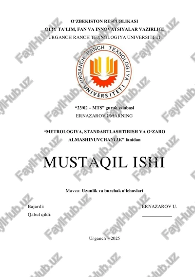 uzunlik va burchak o‘lchovlari — PDF