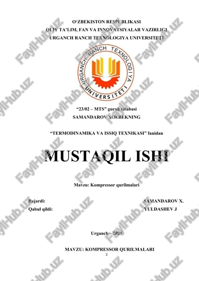 kompressor qurilmalari — DOCX