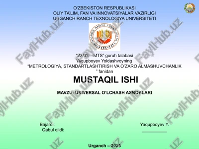 universal o‘lchash asboblari — PPTX