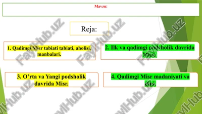 qadimgi misr madaniyati va dini — PPTX