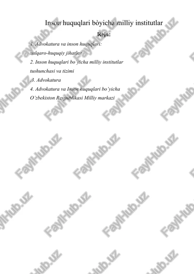 advokatura va inson huquqlari — DOCX