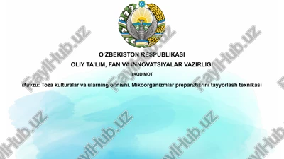 sof kulturalar va ularni olish — PPTX