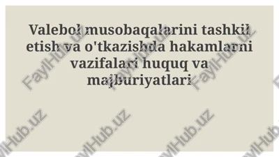 hakamlarning vazifalari va majburiyatlari — PPTX