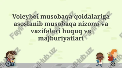 musobaqa nizomi va talablari — PPTX
