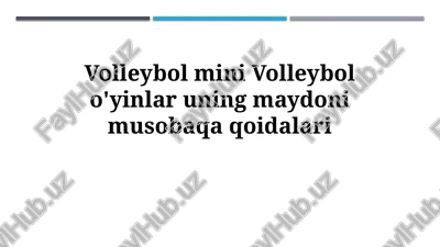 mini voleybol — PPTX