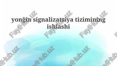 yong'in signalizatsiya tizimi — PPTX